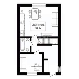 Дом 180м&sup2;, 2-этажный, участок 7 сот.  