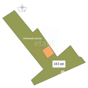 Дом 54м², 2-этажный, участок 15 сот.  