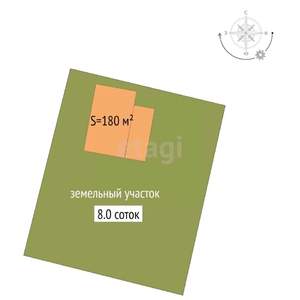 Дом 180м&sup2;, 2-этажный, участок 8 сот.  
