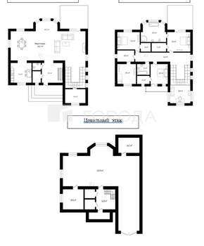 Дом 663м&sup2;, 3-этажный, участок 8 сот.  