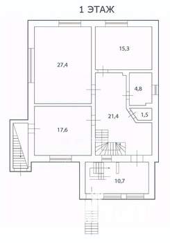 Коттедж 299м², 3-этажный, участок 7 сот.  