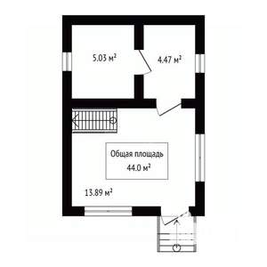 Дом 44м², 2-этажный, участок 4 сот.  