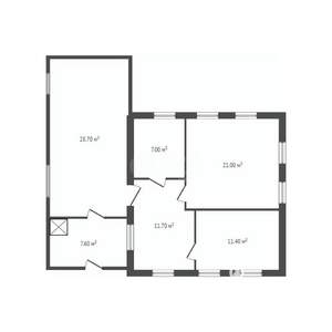 Дом 87м&sup2;, 1-этажный, участок 6 сот.  