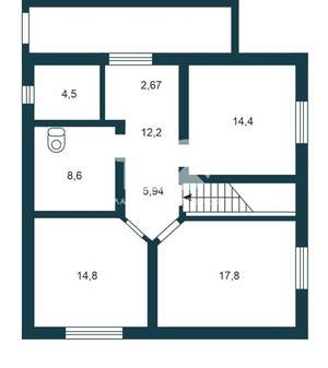 Дом 221м², 2-этажный, участок 5 сот.  