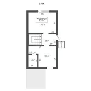 Таунхаус 279м², 3-этажный, участок 831 сот.  