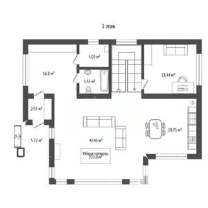 Дом 251м², 2-этажный, участок 11 сот.  