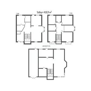 Дом 411м&sup2;, 2-этажный, участок 9 сот.  