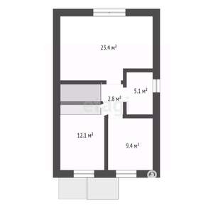 Дом 65м&sup2;, 1-этажный, участок 8 сот.  