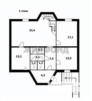 Дом 280м², 2-этажный, участок 6 сот.  