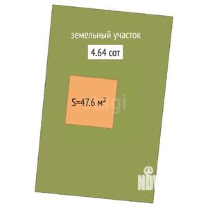 Дом 48м², 1-этажный, участок 5 сот.  