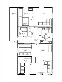 Дом 114м&sup2;, 2-этажный, участок 6 сот.  