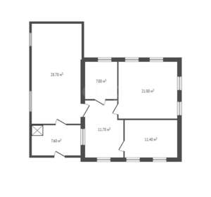 Дом 87м&sup2;, 1-этажный, участок 6 сот.  