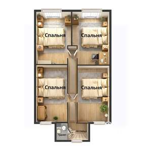 Коттедж 150м&sup2;, 2-этажный, участок 8 сот.  