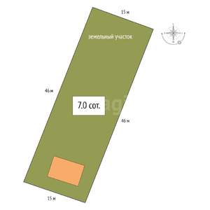 Дом 56м², 2-этажный, участок 7 сот.  