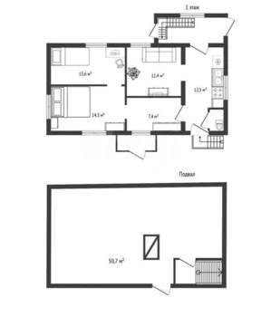 Дом 113м&sup2;, 2-этажный, участок 6 сот.  