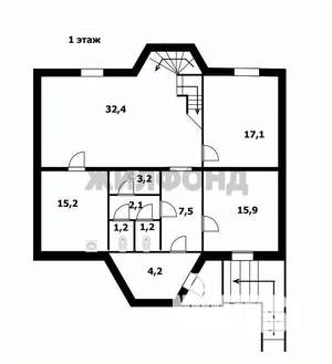 Дом 280м², 2-этажный, участок 6 сот.  
