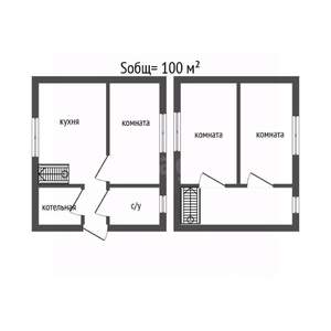 Дом 100м&sup2;, 2-этажный, участок 4 сот.  