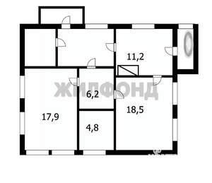 Дом 62м², 1-этажный, участок 8 сот.  