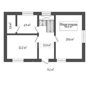 Дом 94м², 2-этажный, участок 10 сот.  