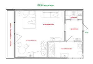 1-к квартира, посуточно, 35м2, 1/1 этаж