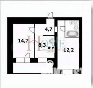 2-к квартира, на длительный срок, 46м2, 4/9 этаж