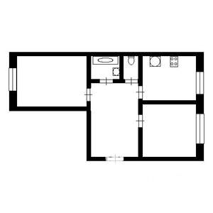 2-к квартира, на длительный срок, 54м2, 2/5 этаж