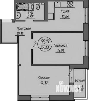 2-к квартира, на длительный срок, 54м2, 5/27 этаж