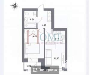 2-к квартира, на длительный срок, 38м2, 2/25 этаж