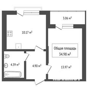 1-к квартира, на длительный срок, 34м2, 16/25 этаж