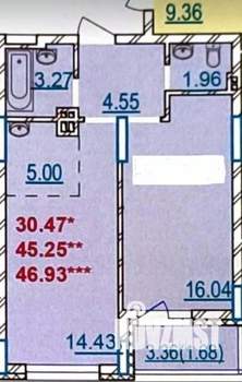 2-к квартира, на длительный срок, 47м2, 14/18 этаж
