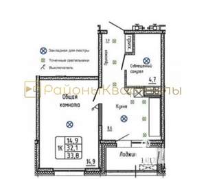 1-к квартира, на длительный срок, 34м2, 2/17 этаж