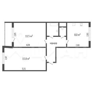 2-к квартира, на длительный срок, 46м2, 2/9 этаж