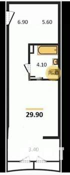 1-к квартира, на длительный срок, 29м2, 12/24 этаж