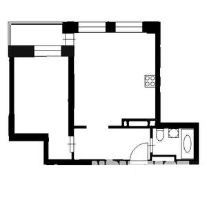 2-к квартира, на длительный срок, 50м2, 4/24 этаж