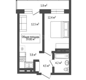 1-к квартира, на длительный срок, 40м2, 25/30 этаж