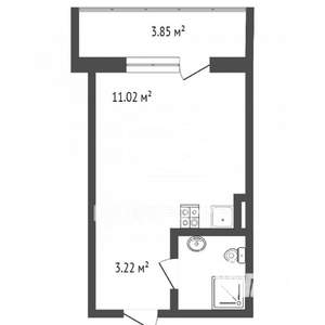 Студия квартира, на длительный срок, 18м2, 1/9 этаж