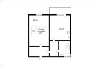 2-к квартира, на длительный срок, 43м2, 11/17 этаж