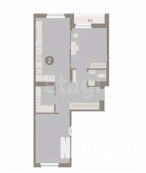 2-к квартира, на длительный срок, 68м2, 10/11 этаж