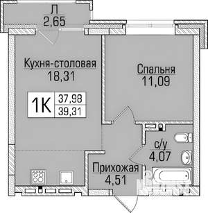 1-к квартира, на длительный срок, 40м2, 2/9 этаж