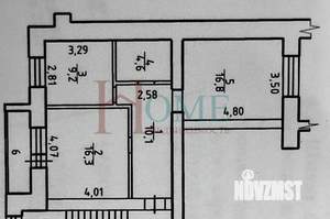 2-к квартира, на длительный срок, 59м2, 9/10 этаж