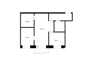 3-к квартира, на длительный срок, 45м2, 3/5 этаж