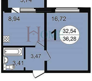 1-к квартира, на длительный срок, 36м2, 3/10 этаж