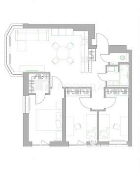 4-к квартира, на длительный срок, 80м2, 24/25 этаж