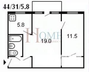 2-к квартира, на длительный срок, 41м2, 3/5 этаж