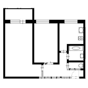 2-к квартира, на длительный срок, 47м2, 2/5 этаж