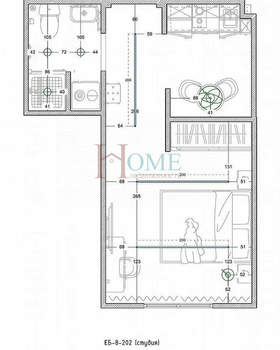 Студия квартира, на длительный срок, 24м2, 3/12 этаж