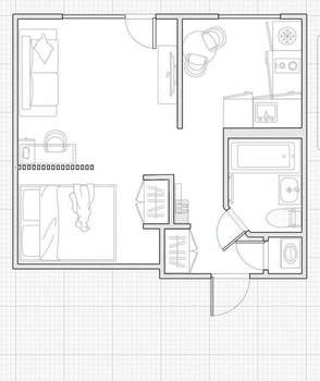 1-к квартира, на длительный срок, 28м2, 3/5 этаж