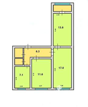 3-к квартира, на длительный срок, 60м2, 6/9 этаж