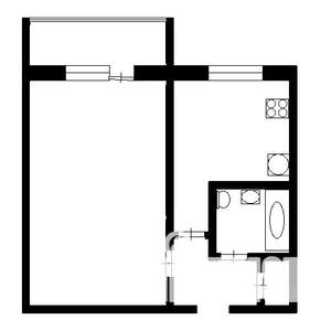 1-к квартира, на длительный срок, 31м2, 3/5 этаж