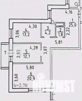 2-к квартира, на длительный срок, 77м2, 2/14 этаж